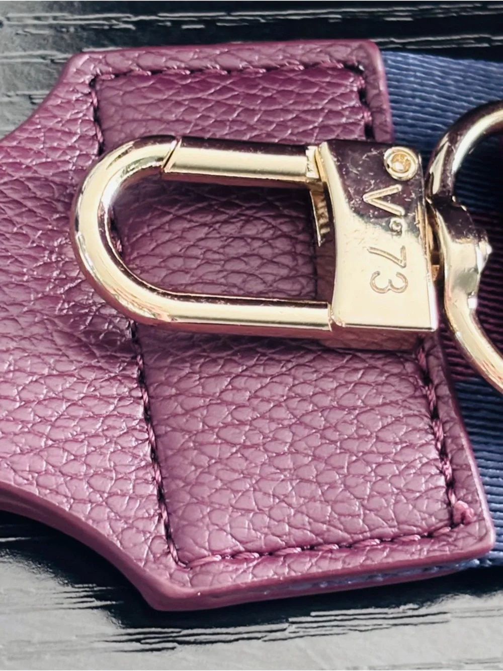 V°73 Italy Burgundy Velvet Crossbody Bag Wide Logo Strap NWT - Picture 7 of 16